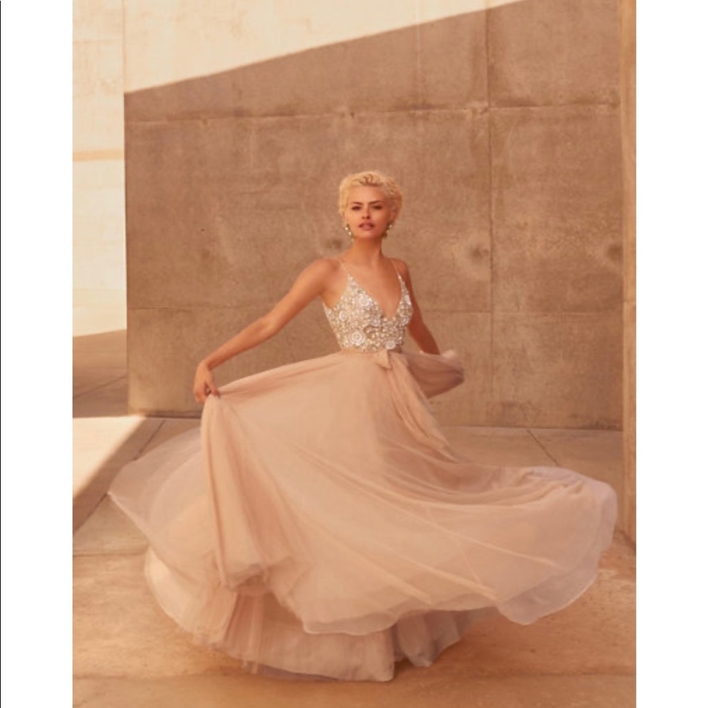 BHLDN NWT Blush Beaded Wedding Gown